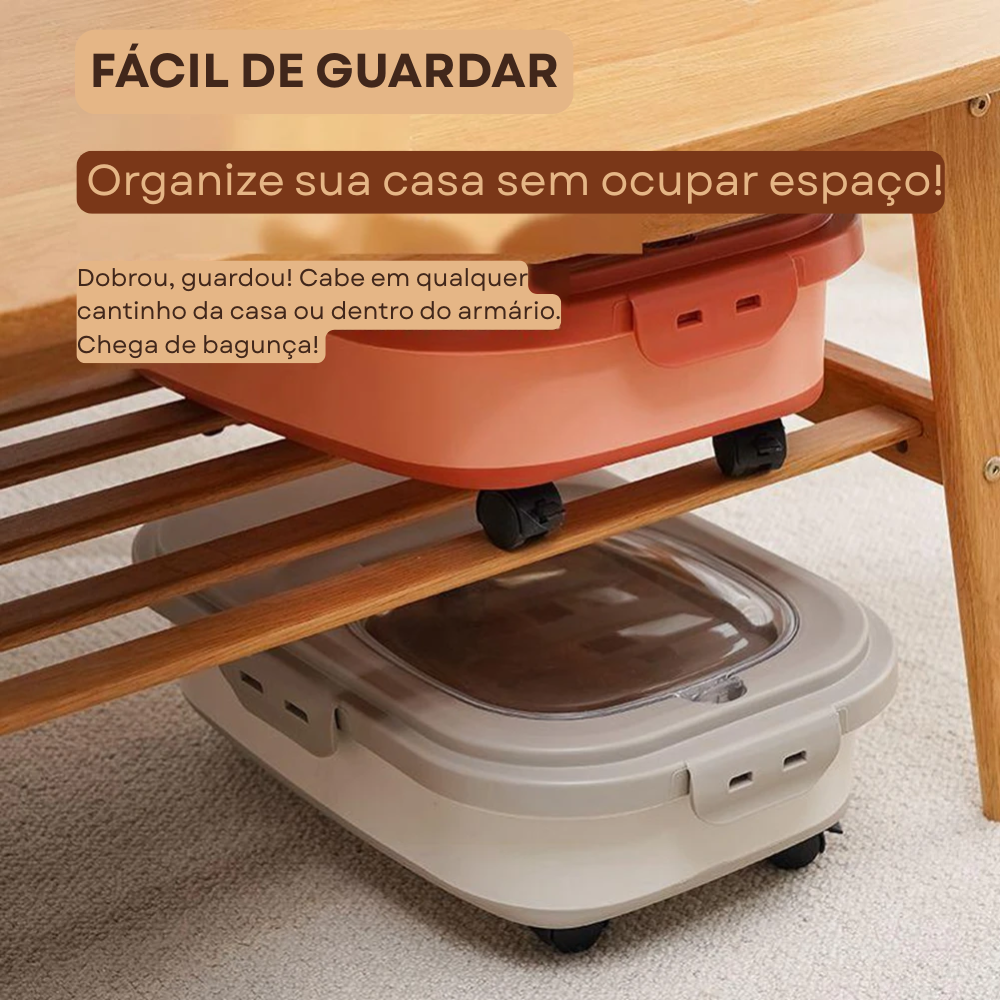 Armazenador Dobrável de Ração 15kg com Copo Medidor – ForPatas