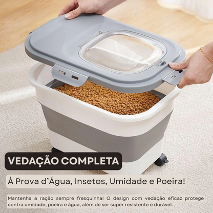 Armazenador Dobrável de Ração 15kg com Copo Medidor – ForPatas